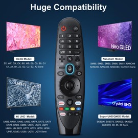 Voice Magic Remote for LG OLED QNED NanoCell Webos Smart TV Magic Remote Control Replacement AKB75855501 AN-MR20GA MR19BA MR21 MR22 MR23 MR24 GA GN GC MR18BA MR650A, with Pointer Function