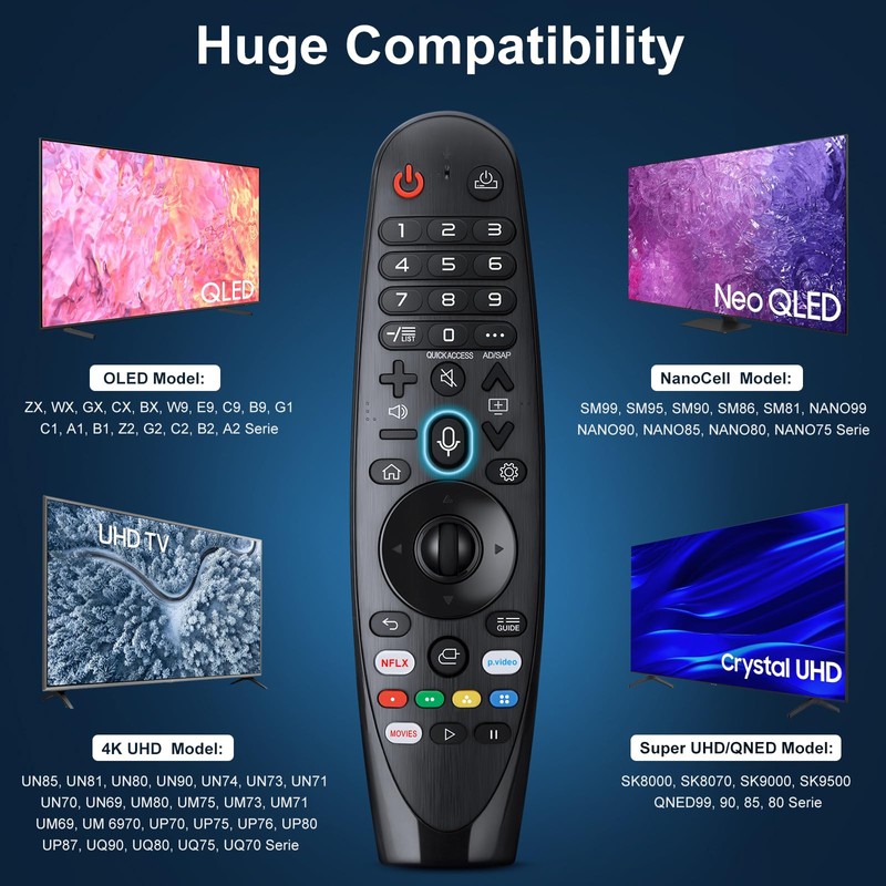 Voice Magic Remote for LG OLED QNED NanoCell Webos Smart
