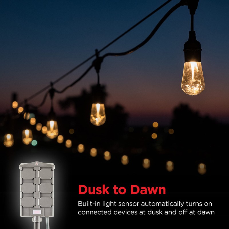 UltraPro Outdoor 6 Outlet Yard Stake Timer, Plug-in, Dusk to