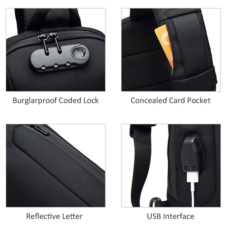 Anti Theft Sling Bag Travel Crossbody Sling Backpack Chest Bags