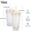 Yisituo 2 Pack 450ml Clear Plastic Iced Coffee Travel Cups,