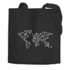 Autiga® Jute Bag World Map Low Polygon Cotton Bag Shopping