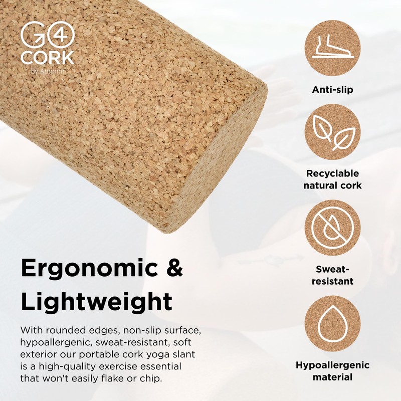 Go4Cork Yoga High-Density Cork Body Roller - 11.8" x 3.7"