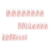 COCDLAN Press on Nails Medium Long Rhinestone Pink Fake Nails