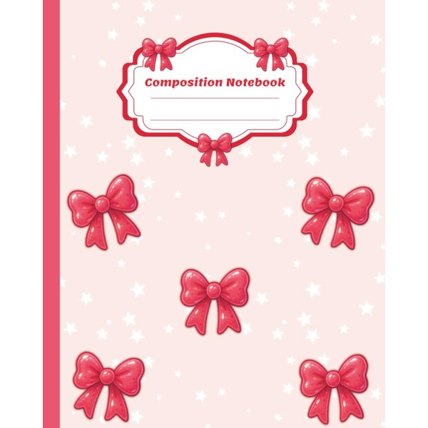 Pink Gummy Bows Composition Notebook: Kawaii Aesthetic Journal with 110