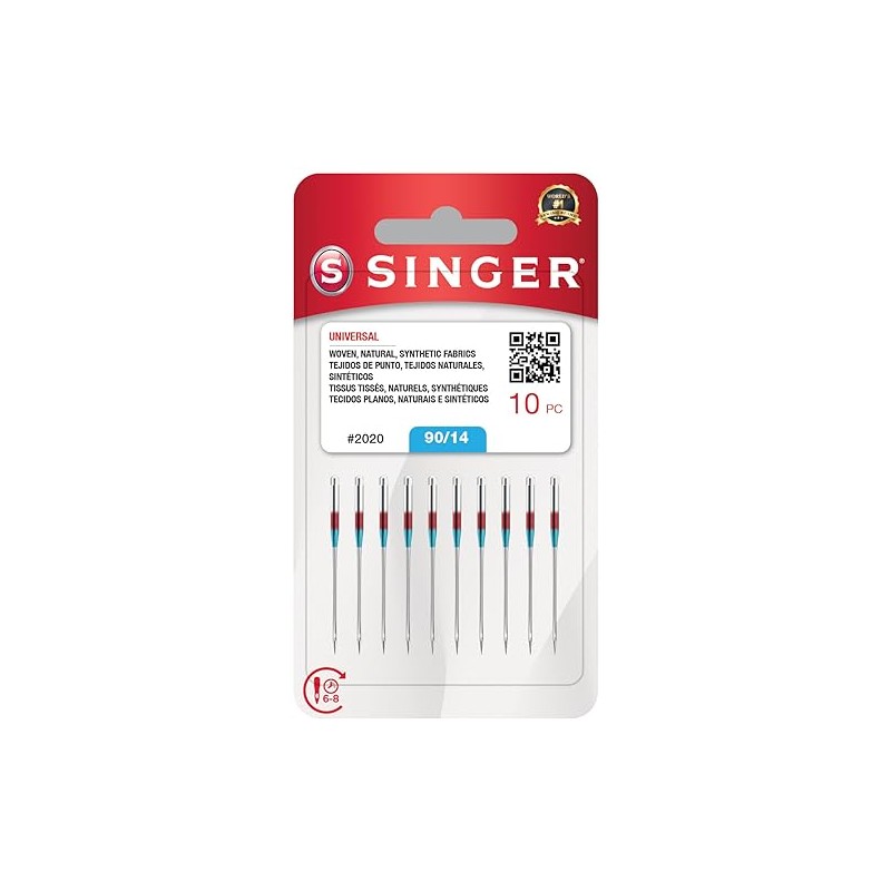 SINGER Paquete de 10 agujas universales para máquina de coser