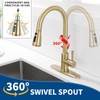 GUUKAR Gold Kitchen Faucet with Pull Down Sprayer, Modern Brushed