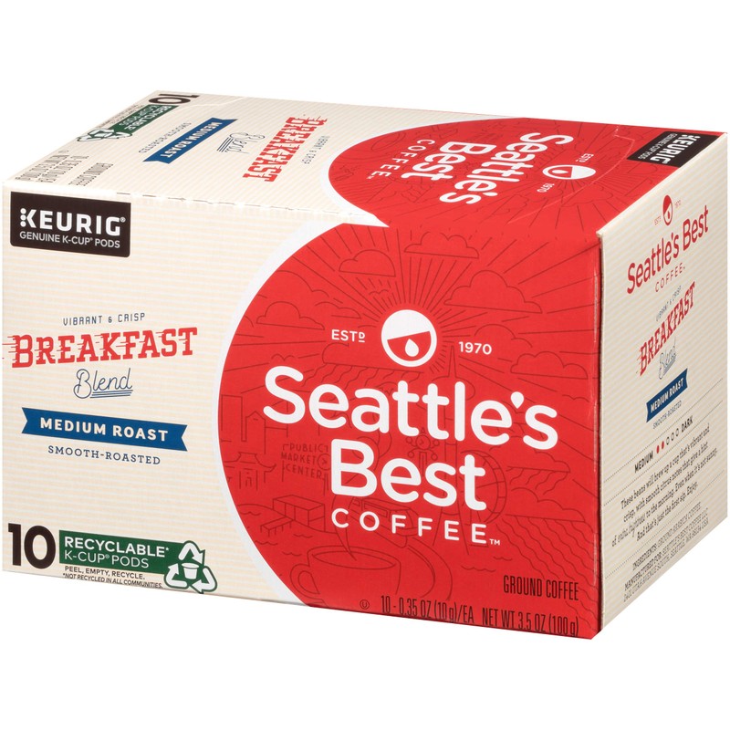 Seattle’s Best Coffee K-Cup Pods, Breakfast Blend, Medium Roast Smooth-Roasted