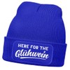 MoonWorks® Men's Knitted Beanie Hat with Patch Saying "Glühwein" Funny