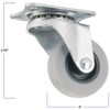 TPR Rubber Caster Wheel with Swiveling Top Plate - 2-Inch