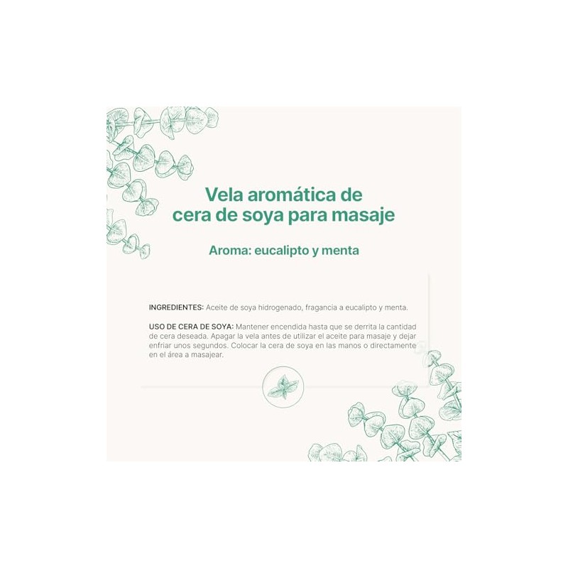 Vela de Soya para Masaje Corporal 120 Horas de Duración.