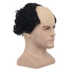 yuehong Short Black Curly Wig Bald Head Wig Old Men