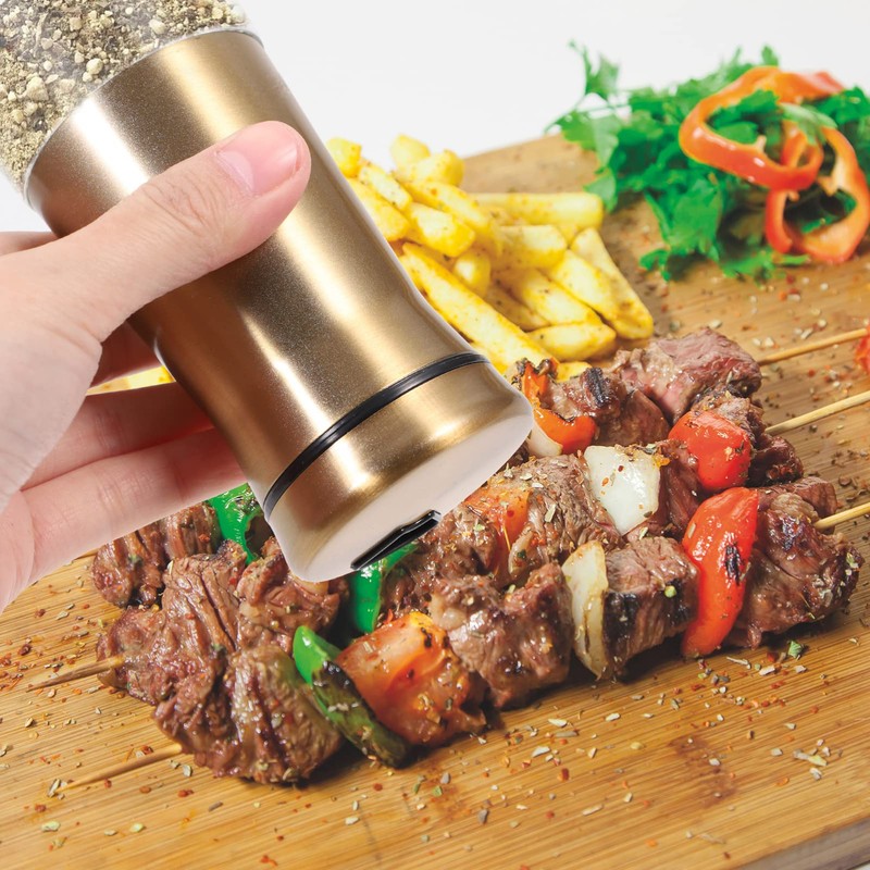 Ciieeo 2Pcs Seasoning Shaker Visible Condiment Bottles for Salt Pepper