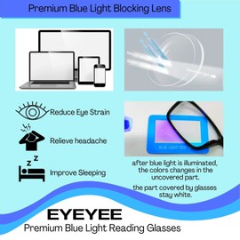 Computer Reading Glasses Blue Light Blocking - Reader Eyeglasses Anti Glare Eye Strain Light Weight for Women Men (Gloss Black, 2.50)