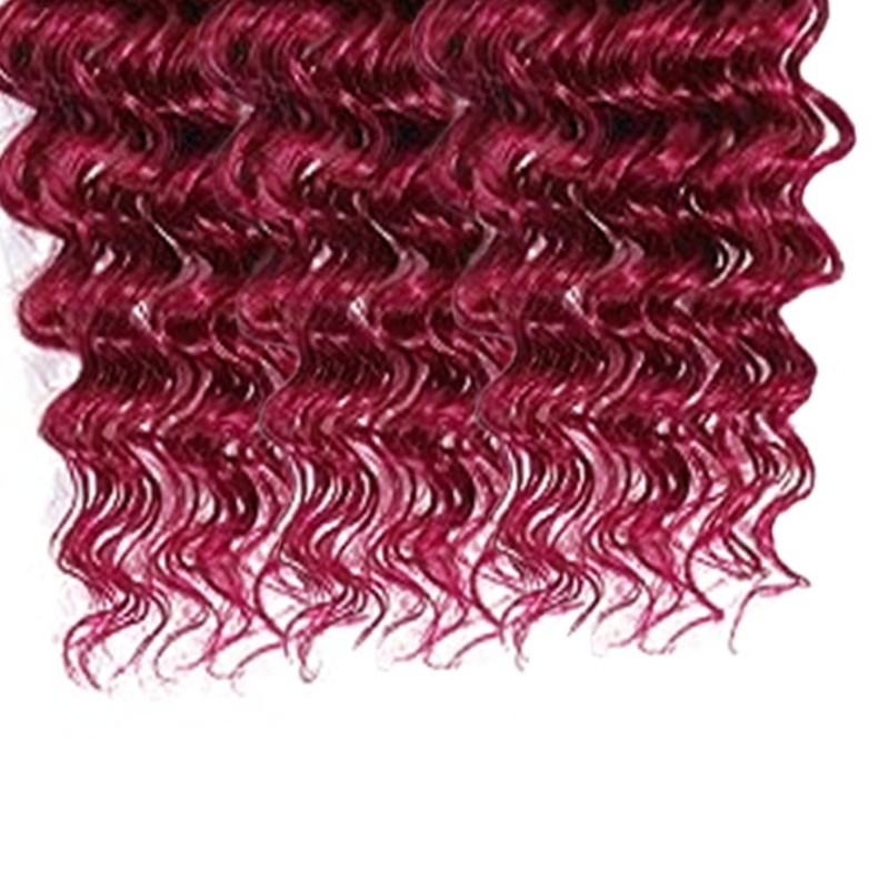 99J Human Hair Bundles Vinmdonm Wine Red Deep Wave 3