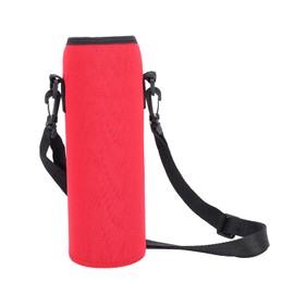 Water Bottle Carrier, Insulated Water Bottle Holder Bag Case Pouch Cover 1L Adjustable Shoulder Strap, Travel Water Bottle Bag (Red)