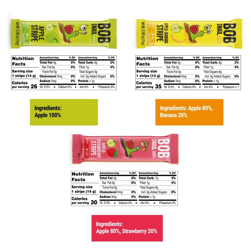 BOB SNAIL Healthy Fruit Snacks for Kids and Adults –