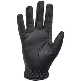 Harry Hall Horse Riding Gloves for Women with Soft Fleece Lining | Perfect Equestrian Durable Gloves for Autumn Winter with Glitter Details | Black, Size: Large