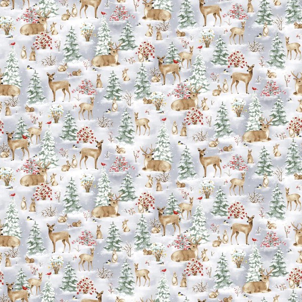 Henry Glass & Co. Christmas Fabric | Bundle Up Deer