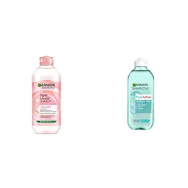 Garnier Micelar Agua de Rosas 400ml + Garnier Skin Naturals Face Agua Micelar Pureactive, 400 ml