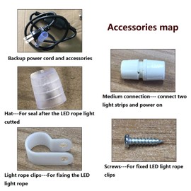 Waterproof LED Rope Lights Outdoor, Blue, 50FT / 15M, 540 Lights