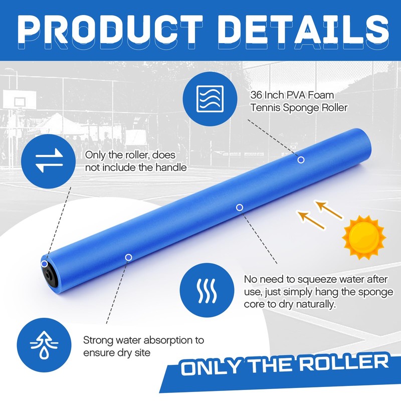 Silipull 2 Pack 36 Inch Replacement Surface Roller Tennis Court