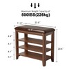 AQIMUELE Shoe Bench with Leather Cushion, 3 Tiers Shoe Storage