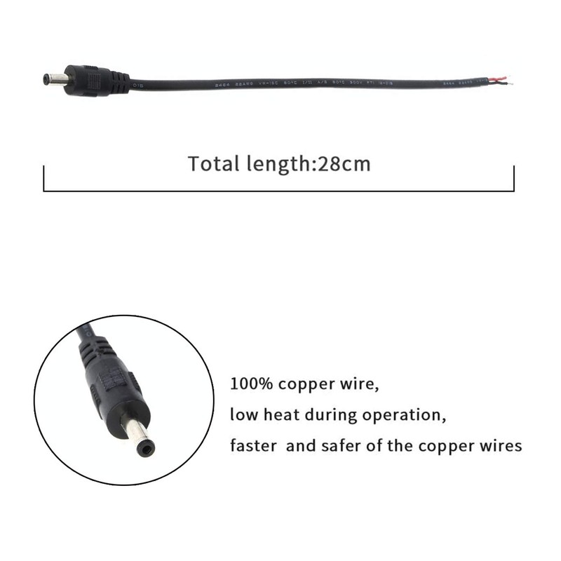 COOLM 10 Pack 3.5mm x 1.35mm DC Power Male Plug