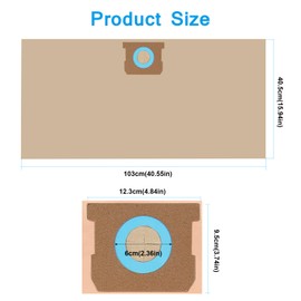 DXVA19-4102 Dust Bag, Vacuum Bags Compatible with DEWALT 12-16 Gallon Wet/Dry Vacuum DXV12P DXV14P DXV16P DXV16PA DXV16S (6 Pcs)