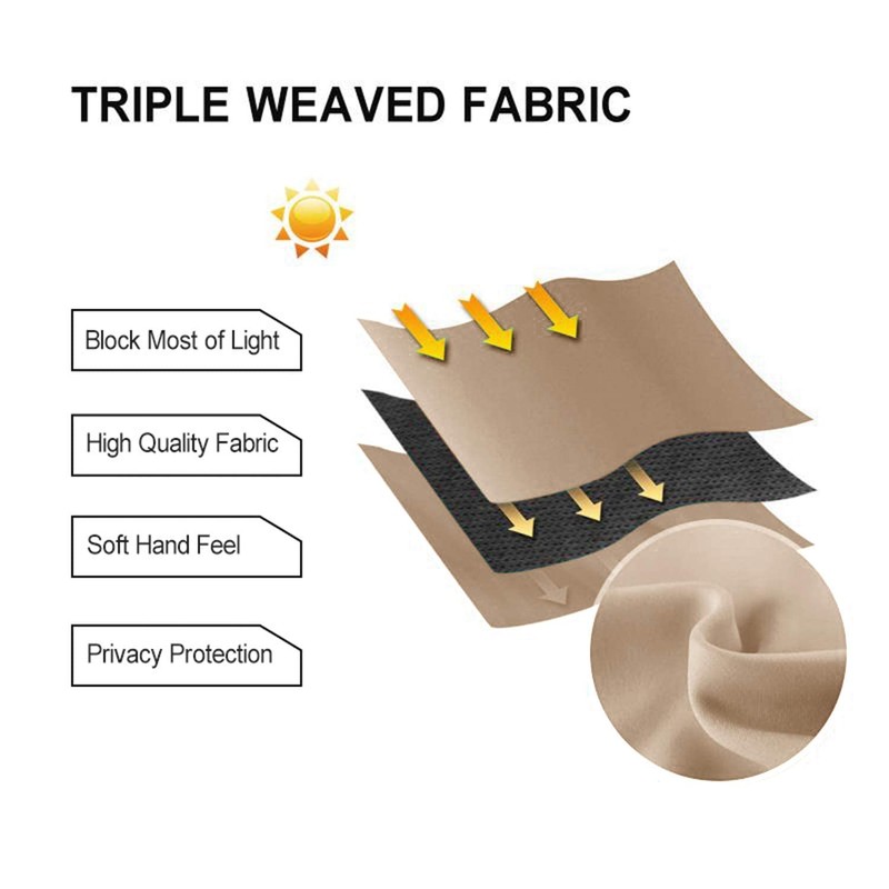 DWCN Blackout Curtains-Tie Up Shade for Window Thermal Insulated Room