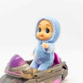 LitoMagic Baby Elf Doll. Bambino in Blue Romper | Bebe Lutin de Noel en Costume bleu