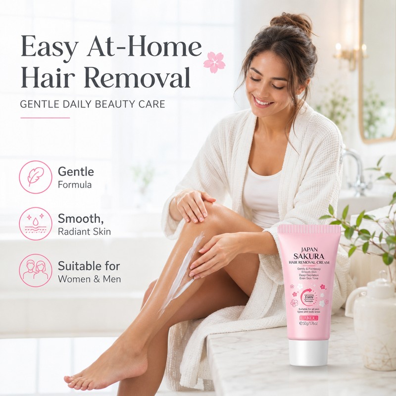 Sakura Hair Removal Cream for Smooth Skin – Gentle Fast-Action