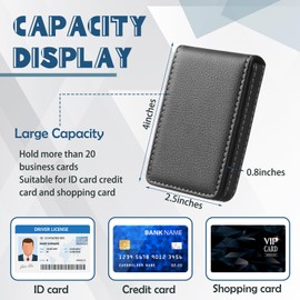 Outus 4 Pcs Business Card Holder, PU Leather Business Wallet Case Pocket Name Card Holder with Magnetic Shut Credit ID Case/wallet(Black)