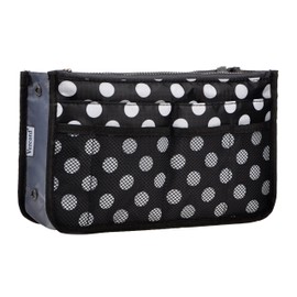 Vercord Purse Organizer,Insert Handbag Organizer Bag in Bag Black dot S