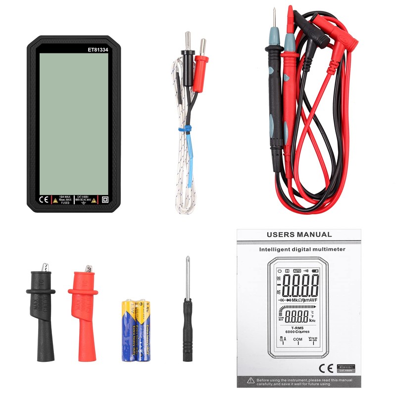 Neoteck Digital Multimeter 6000 Counts True RMS LCD Large Screen