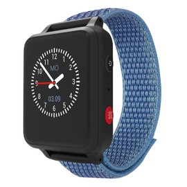 ANIO 5 (blau) - Telefon Uhr für Kinder - Anrufe, Nachrichten, Schulmodus, SOS Funktion, GPS, Schrittzähler, Wetter, Abschaltbare Ortung, DSGVO konform, Server & App Made in Germany