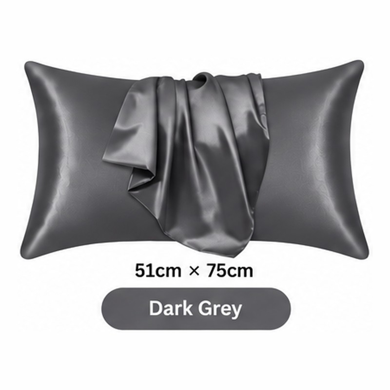 Silk-Style Pillowcase for Bedroom Bedding – Smooth Solid Color Pillow