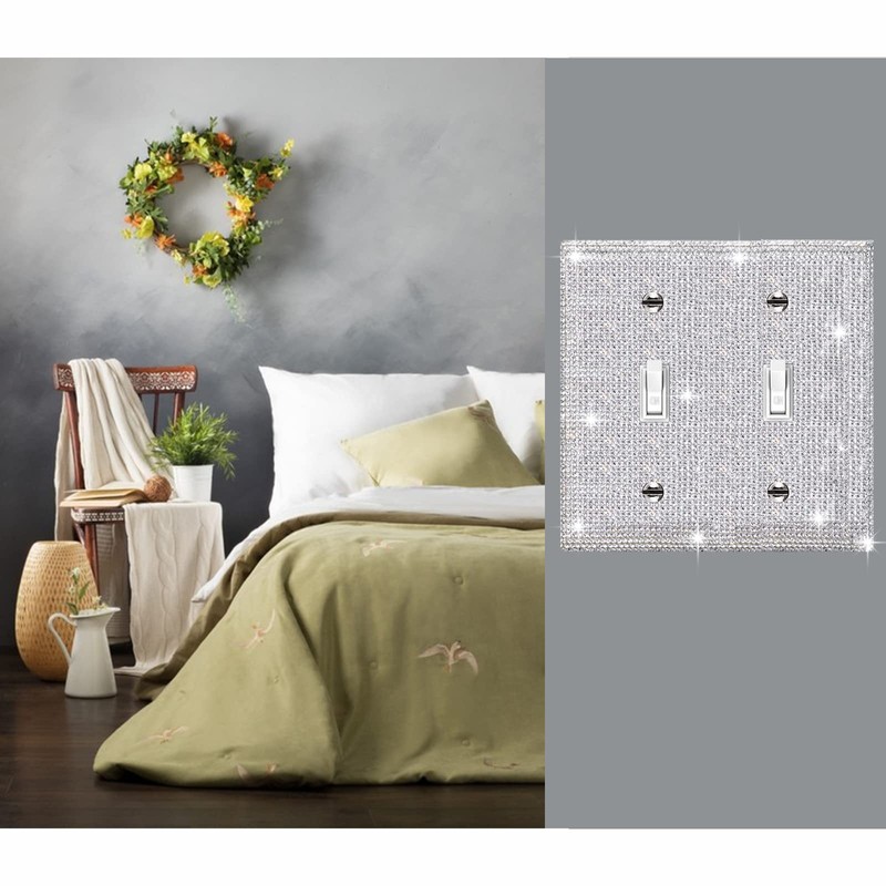 Gaocai 3 Pcs Silver Shiny Silver Rhinestones Wall Plates Light