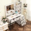 Yamissi Vanity Makeup Table Set Dressing Desk With 11 LED