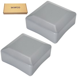 SKIR'CO (2 pieces) fence post caps, square, 80 x 80 mm, grey plastic caps for fence posts, window grey, RAL 7040