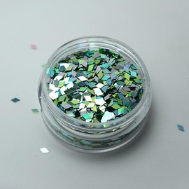 Polyester Diamond Shape Glitter, 30g Colorful Holographic Shining Body Face Hair Glitter Sequins Nail Art Glitter for Party Festival Decoration Acrylic Nails Design Flakes Glitter (Diamond09)