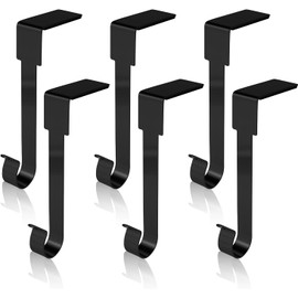 Linwnil Christmas Stocking Holders Mantel Hook Hangers Fireplace Hooks Hanger Christmas Stocking Hook Fireplace Hanger Grip for for Christmas Party Decorations (6 Black)