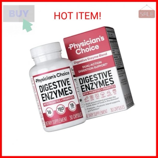 Physician's CHOICE Digestive Enzymes - Multi Enzymes, Bromelain, Organic Prebiot