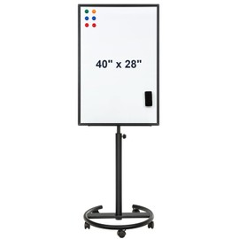 Comix Mobile Whiteboard 40x28 inches, Magnetic White Board with Stand, Easel Standing Whiteboard