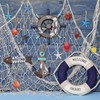 Marsui 11 Pcs Wooden Nautical Wall Decor Fishing Net Decoration,