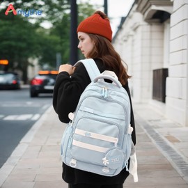 Amythe School Backpack Girls Teenagers Waterproof Backpack Blue