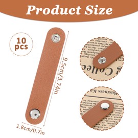 10 Pcs Leather Cord Organizer, Headphone Cord Organizer Reusable Cable Ties Cord Keeper, for Travel Charging Cords USB Cable Headphone Wires