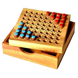 Knobelholz Halma Box for 2 Players Strategy Game China Checker as Rectangle Version The Original Halma Travel Game, Board Game, Entertainment Game, Children's Game