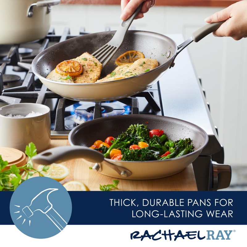 Rachael Ray Cook + Create Nonstick Frying Pans/Skillet Set, 9.5