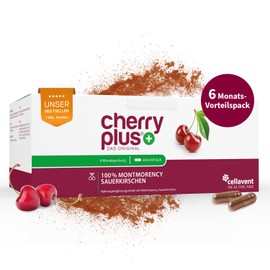 Cherry Plus-Das Original US-Montmorency-Sauerkirschen Kapseln C hochdosierter Sauerkirschen-Extrakt C 55.000 mg pro Tagesdosis C Cherry PLUS